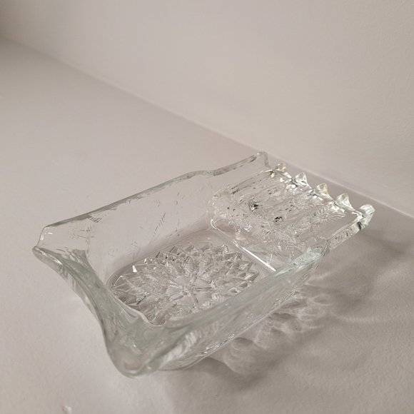 ๐ Vintage Indiana Glass Floral Candy Dish & Ashtray Set - Picture 4 of 8